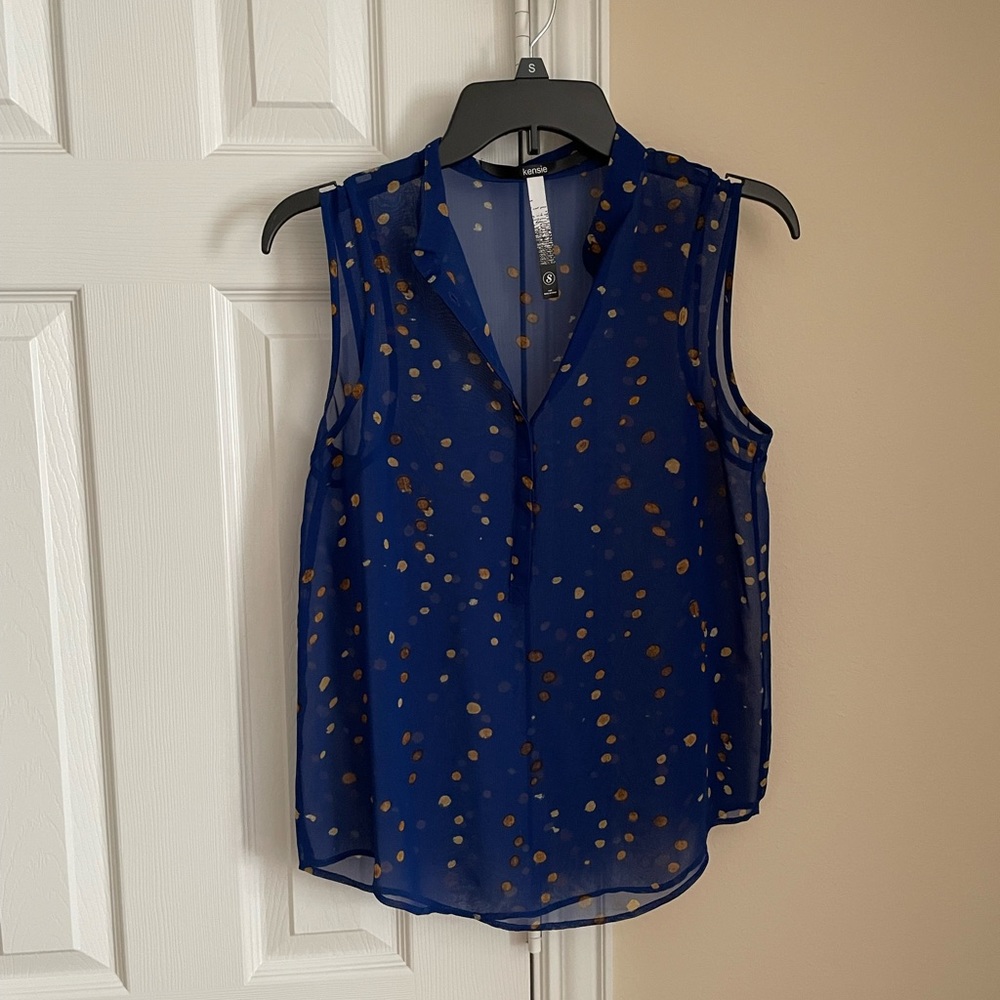Kensie sheer blue top. Size small